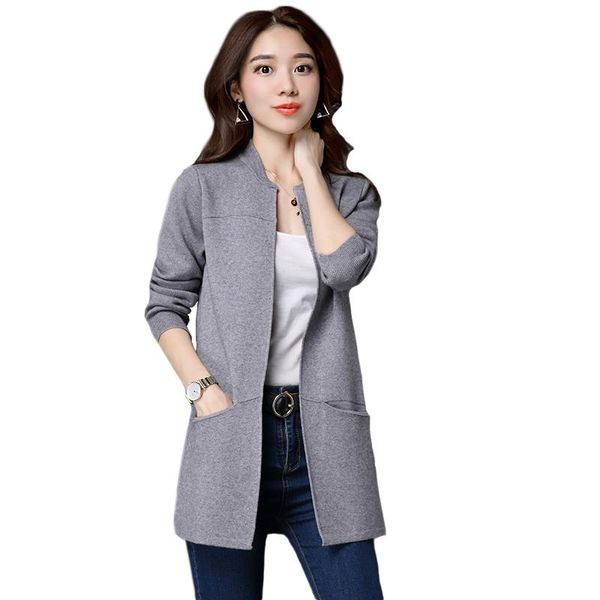 

women's sweaters 2022 sweater coats female korean loose long section autumn and winter knit cardigan fashion yl335, White;black