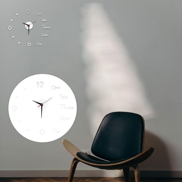 

wall clocks 1 set of clock modern diy mirror sticker home decor