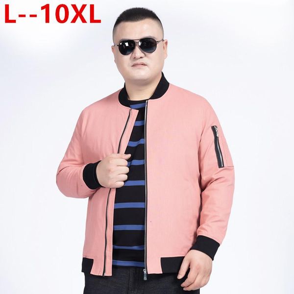 Giubbotti da uomo 8XL 7XL 6XL 5XL Uomo Primavera Estate Casual Sottile Giacca a vento maschile College Bomber Rosa Giacca a vento Hommes Varsity Jacket