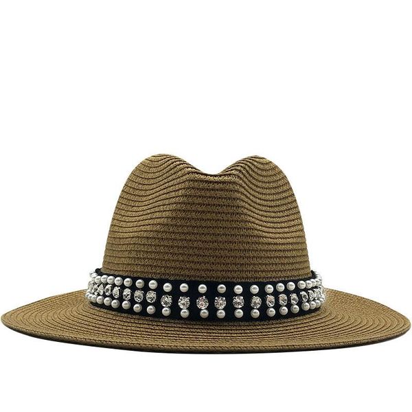 

wide brim hats luxury women panama hat summer sun for men beach straw girl uv protection cap chapeau femme, Blue;gray