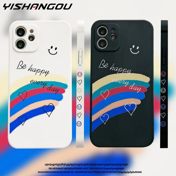

lx brand case for xiaomi mi 11 lite 10 poco f3 m3 pro x3 gt redmi note 10 5g 8 pro 9t 9a side hearts rainbow patterned silicone cover