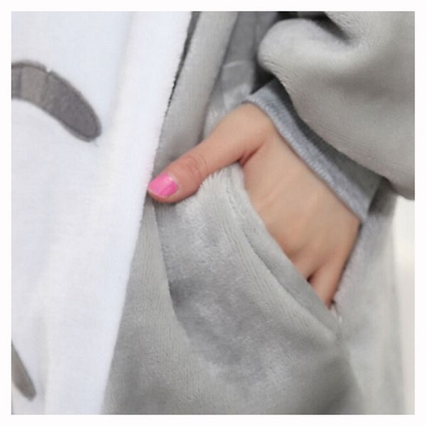 

totoro kigurumi onesie animal unicorn pajamas suit warm soft stitch sleepwear onepiece winter jumpsuit pijama cosplay, Black;white