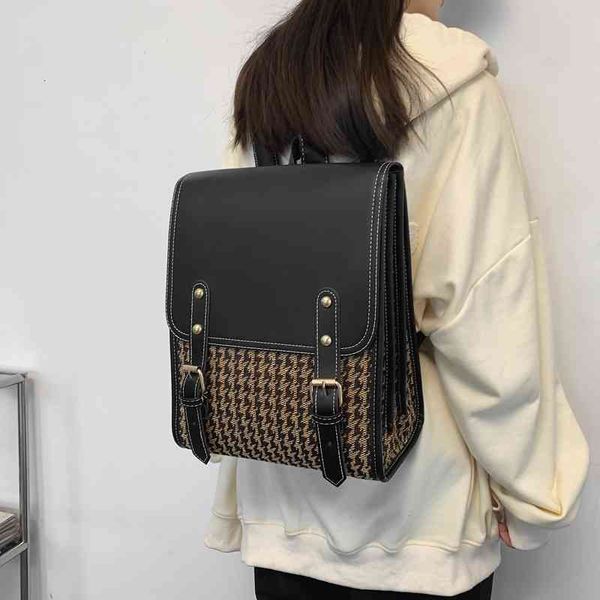 

backpack handbags bags schoolbag female college student fashion travel minority design thousand bird lattice computer