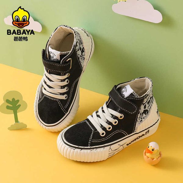 

babaya children high-canvas shoes boys breathable spring 2021 new girls casual big kids c0602, Black;red