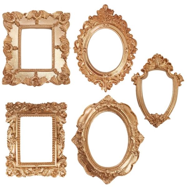 

5pcs embossment design decorative po frames vintage adornments