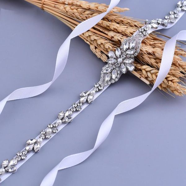 

wedding sashes pearl rhinestones belt handmade bridal belts sash white ivory champagne ribbon for women evening dress bride jewelry
