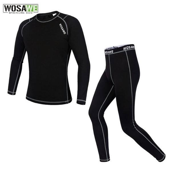 

thermal fleece base layer cycling jersey and pants long sleeve comprssion tights bicycle running sports underwear clothes yoga outfit