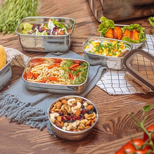 

dinnerware sets stainless lunch box fresh-keeping portable container for office school camping kids health bento case