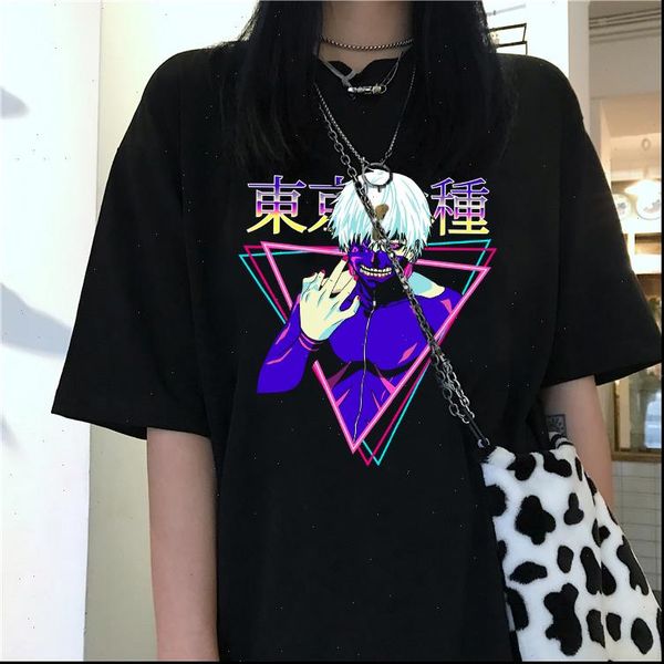 

tokyo ghoul anime manga women sleepwear t shirt streetwear harajuku tshirts punk dark loose cotton y2k clothing, Black;red