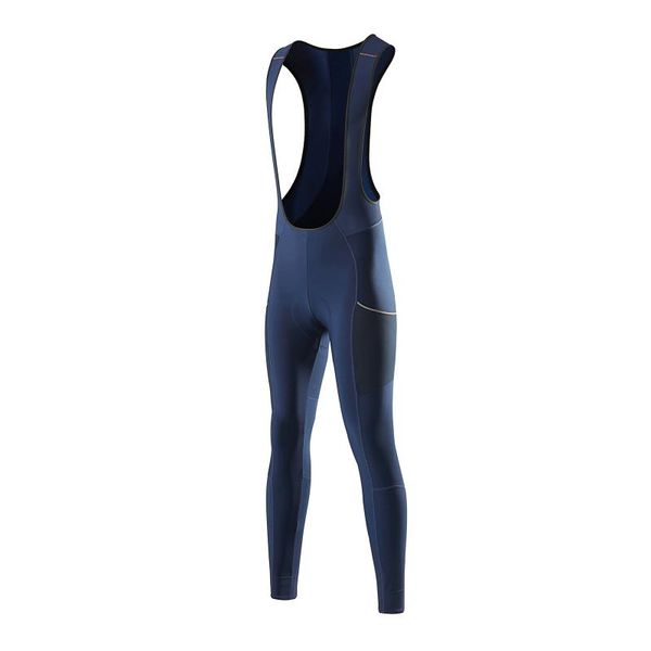

racing pants my kilometre gravel men thermal bib tights winter cycling with side pockets, Black;blue