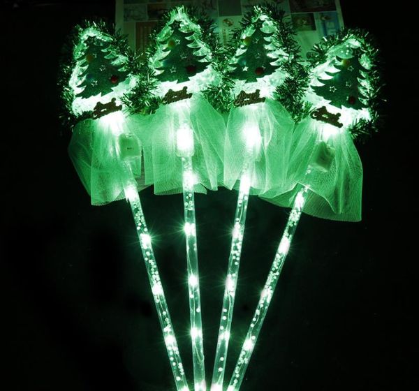 LED illuminano l'albero di Natale Bacchette magiche Decorazioni Bagliore Flash Stick Atmosfera Puntelli Natale Festa di compleanno Favore Costume Accessorio per bambini principessa