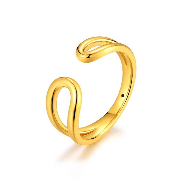 

cluster rings 24k yellow gold ring women 999 open size 3d hard, Golden;silver