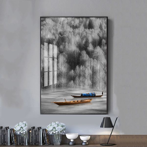 

boat posters black and white pictures for living room canvas prints home decor abstract wall painting tree indoor decorations