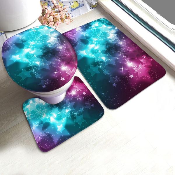 

stars ornament flashing bathroom antiskid padthree piece floor mat set bath mats