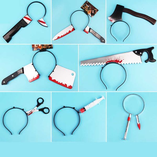 

halloween scary trick suppli joke toys comedy magic retractable child party hat prank props knife