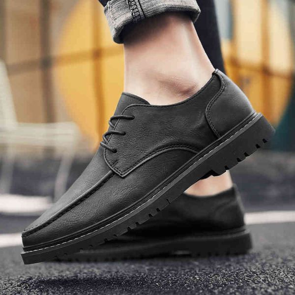 

dress shoes autumn men martens lace up oxfords brogue casual outdoor breathable leather work business sneakers e7u4, Black