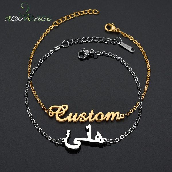 

link, chain nextvance custom arabic name bracelet stainless steel id personalized bracelets for women men creative gift, Black
