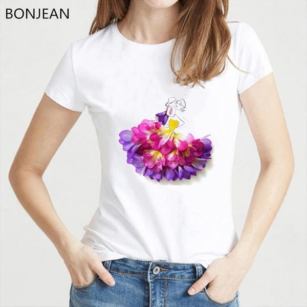 

summer fashion illustrations and men t shirts women womens vogue flowers pretty female novelty tee clothes, White;black