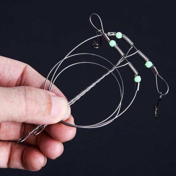 

fishing accessories stainless steel rigs wire leader rope line swivel string hooks bracket tackle