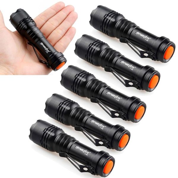 

s5#6x tactical led rechargeable long range torch light linternas zoomable lantern defense lamp flashlights torche torches