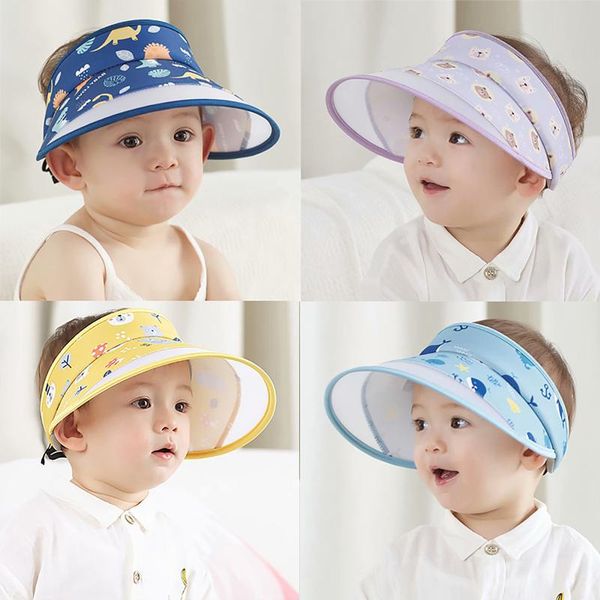

printing cartoon hat for baby sun protection fashion empty summer outdoor women cap children kovboyskaya wide brim hats, Blue;gray