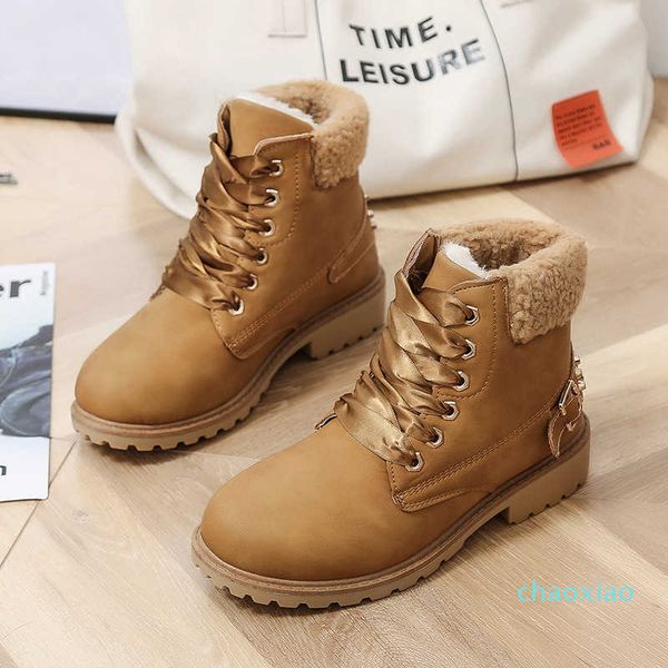 

dress shoes winter trend ankle snow boots women fluffy lining turned-over decoration metal studded buckle fashion ladies 9yiu, Black