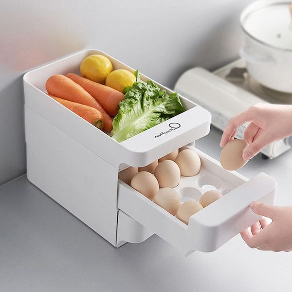 

storage bottles & jars refrigerator container box crisper fresh keeping egg fish drawer type organizer