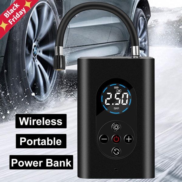 

inflatable pump portable car air compressor wireless tire inflator 150psi auto for motorcycle balls led light