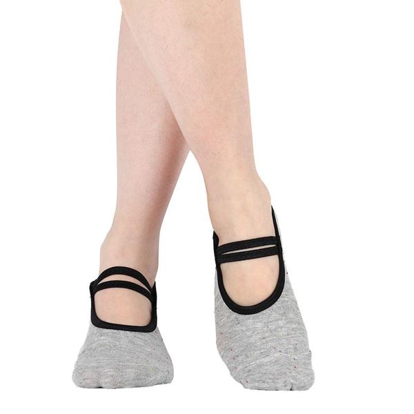 

sports socks women for yoga dance gym fitness barre pilates non slip skid-proof grips cotton ballet maternity sock, Black