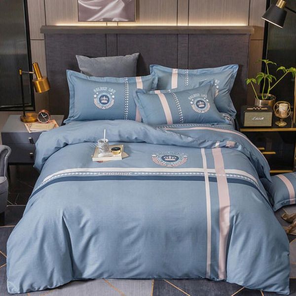 

bedding sets thick four-piece full cotton 100 sheets quilt cover three-piece dormitory nordic wind bed 4-piece set