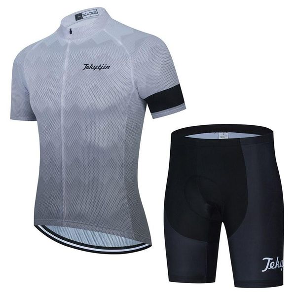 

2021nuevotekytjinprofesional bicicleta conjunto equipo maillot de manga corta ciclismo jersey hombres verano transp racing sets, Black;blue