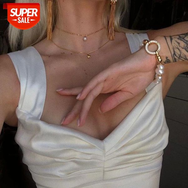 

satin v neck women camisole tank casual summer silk ruched for women sleeveless bustier crop camis #mc81, White