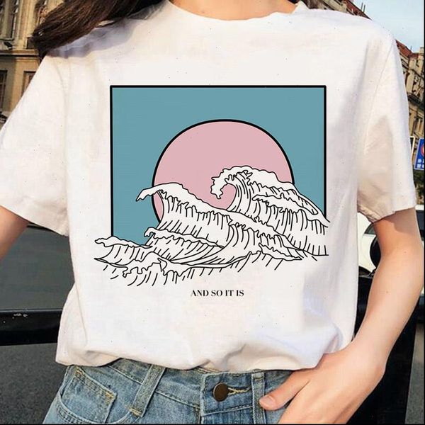 

the great womens wave of aesthetic t shirt women tumblr 90s fashion graphic tee cute shirts so it is, White