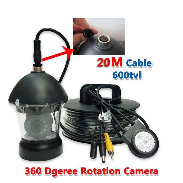 

20m cable 360 degree rotatable underwater fishing camera ip cameras