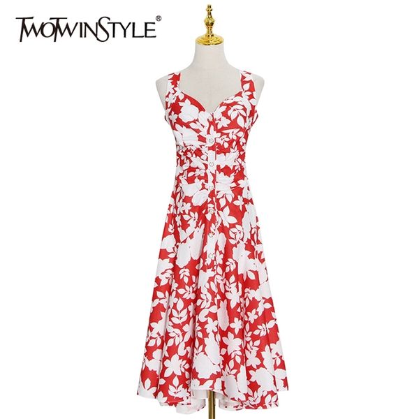 

vintage print ruched dress for women v neck sleeveless high waist hit color dresses female summer fashion 210520, Black;gray