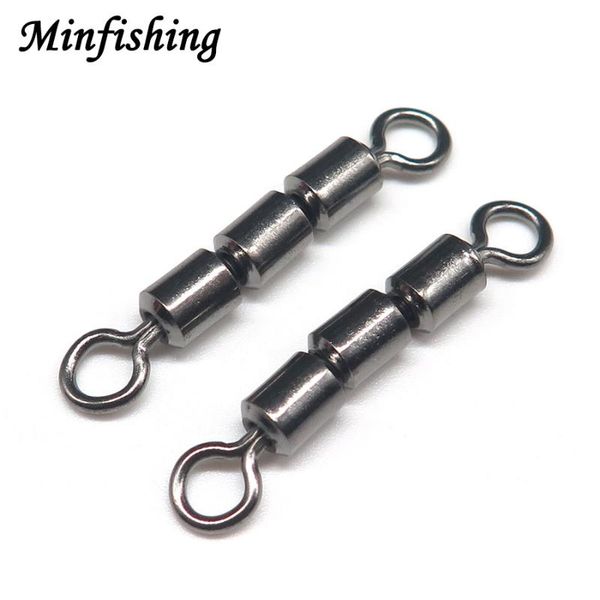 

fishing hooks minfishing 50 pcs rolling swivel ms 3 joint ball bearing snap tackle hook connector