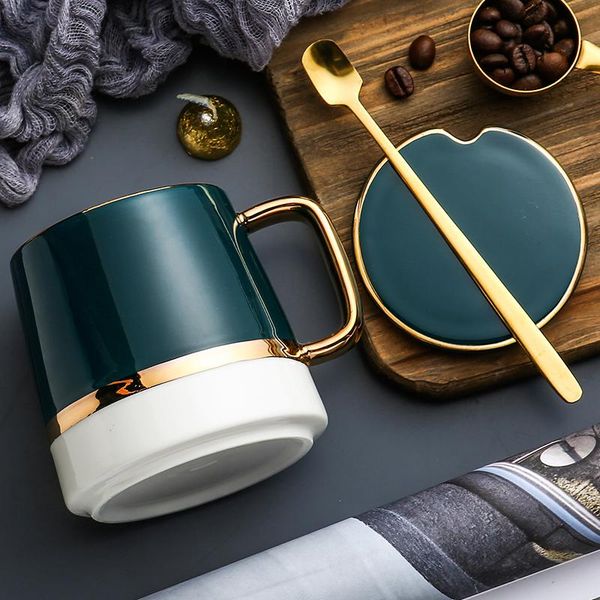 

mugs happylife nordic luxury ceramic coffee cup with spoon solid green minimalist afternoon tea cups and saucer set