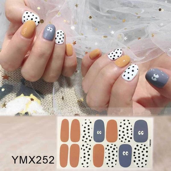 

pure color diy nail wraps full cover rainbow polka dots stripes nails sticker art decorations manicure adhesive valentine gift1, Black
