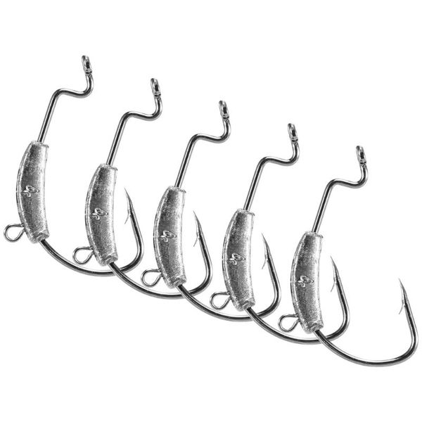 

fishing hooks 5 pcs jig head barbed hook 1.5g 2.5g 3.5g 4g carbon steel tackle accessories