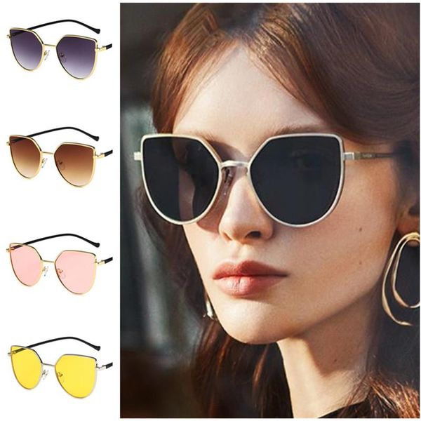 

sunglasses fashion women cat eye sun glasses personality alloy adumbral anti-uv spectacles oversize frame eyewear a++, White;black