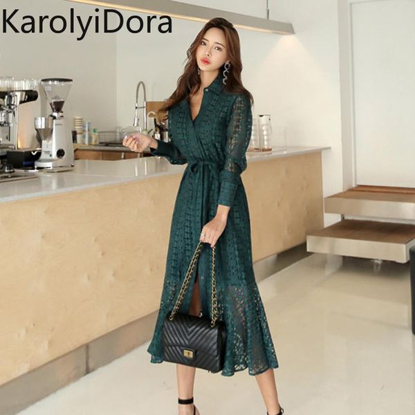 

casual dresses women's dress outfit temperament lace long sleeve shirt tail restoring ancient ways of cultivate one's morality, Black;gray