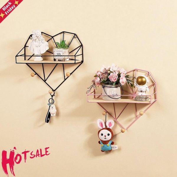

heart shaped wall shelves iron scandinavian style decorative shelf metal decoration crafts for home decor other