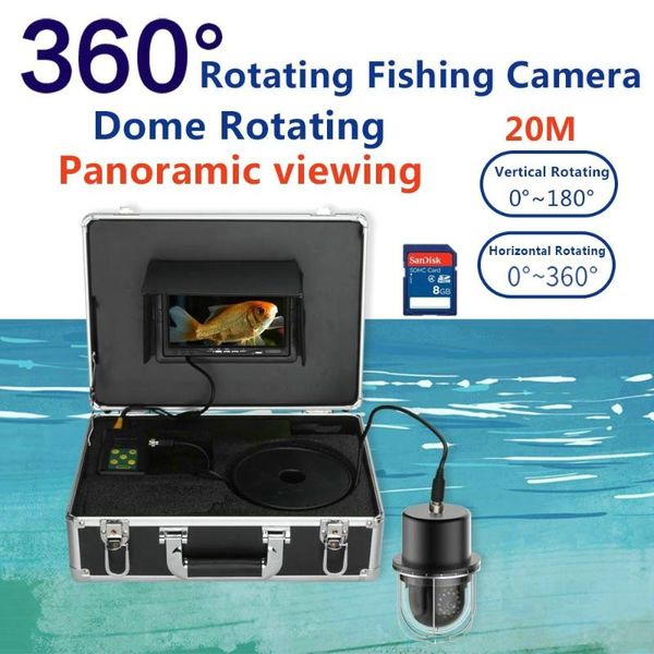 

fish finder huyin 7 inch dvr recorder underwater fishing video camera finde 360Â° rotating dome panoramic viewing