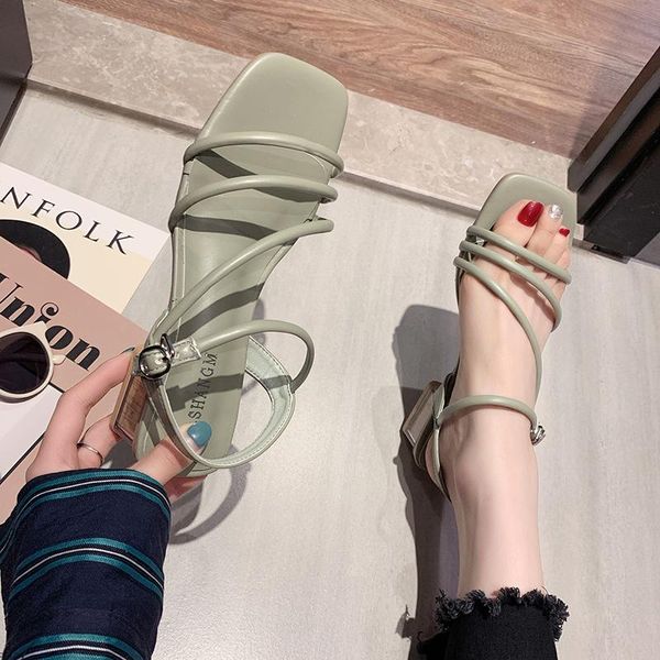 

summer wild fashion high-heeled roman shoes sandals, Black