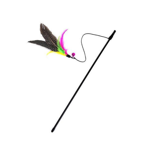

kitten cat teaser interactive toy rod with bell and feather toys