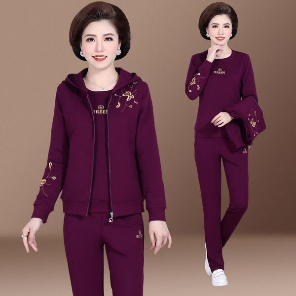 

women's two piece pants tracksuit women spring autumn 2021 women's large casual three set winter fashion long sleeve + suit x524, White