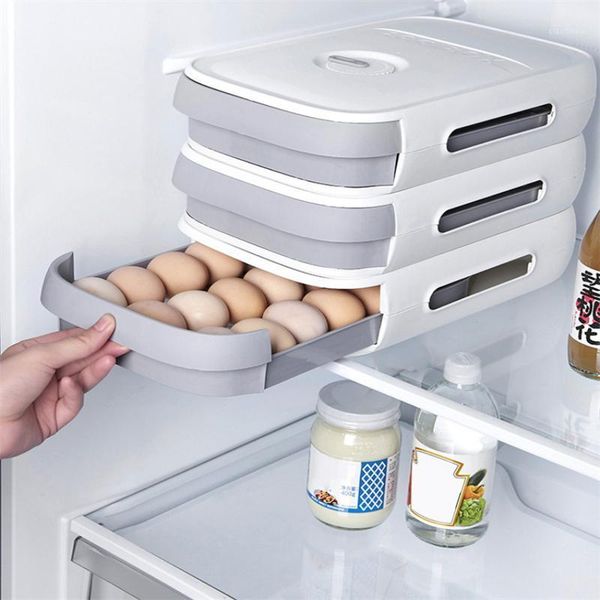 

storage bottles & jars refrigerator egg holder box food organizer container kitchen drawer type convenient eggs boxes household