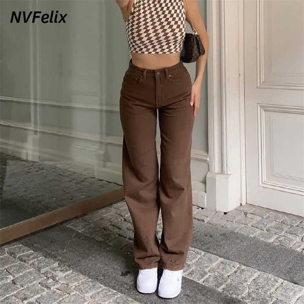 

carpenter jeans in brown high waist loose straight leg jeans women fashion y2k casual streetwear female pants baggy trouser 211111, Blue