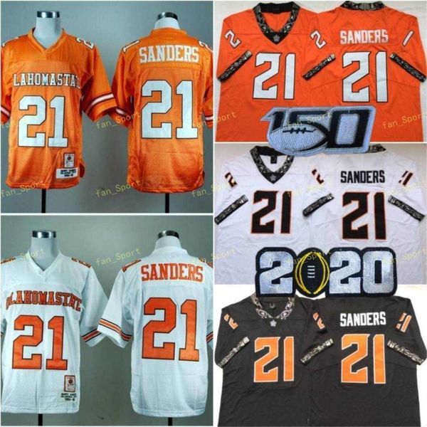 

ncaa oklahoma state cowboys #21 barry sanders college football jerseys stitched white orange, Black