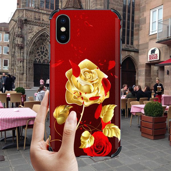 

cases luxury rose flower leather grain phone case cover for samsung galaxy s8 s9 s10 s20 s21 ultra note 8 9 10 20 heavy fall shockproof prot